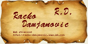 Racko Damjanović vizit kartica
